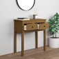 vidaXL Mesa consola de madera maciza de pino marrón miel 70x35x75 cm