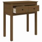 vidaXL Mesa consola de madera maciza de pino marrón miel 70x35x75 cm