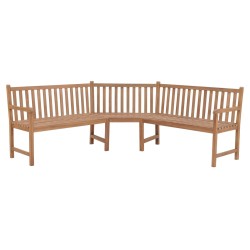 vidaXL Banco de esquina de jardín madera maciza teca 185x185x90 cm