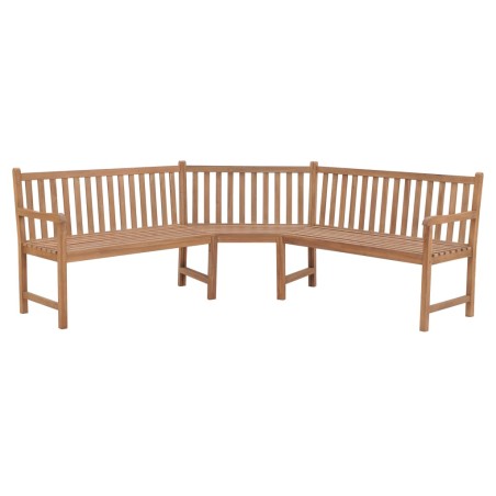 vidaXL Banco de esquina de jardín madera maciza teca 185x185x90 cm