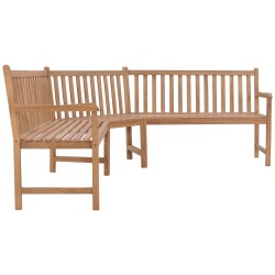 vidaXL Banco de esquina de jardín madera maciza teca 185x185x90 cm