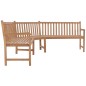 vidaXL Banco de esquina de jardín madera maciza teca 185x185x90 cm vidaXL Banco de esquina de jardín madera maciza teca 185x185x90 cm