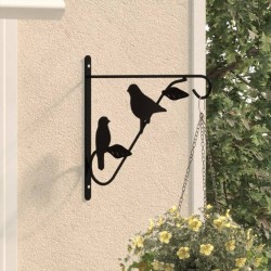 vidaXL Soportes para cestas colgantes 4 unidades acero negro