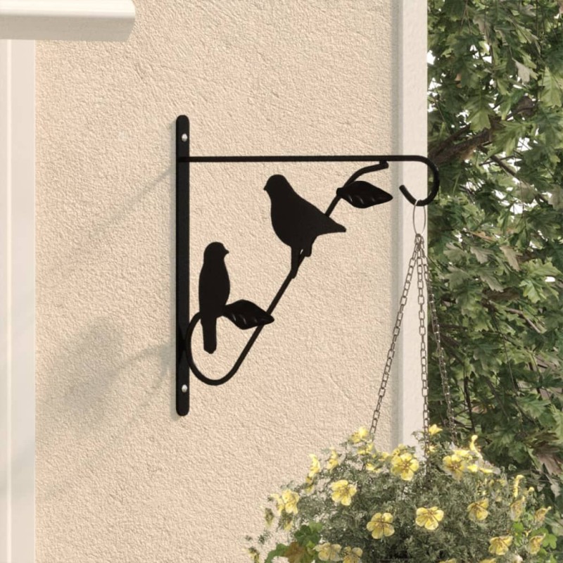vidaXL Soportes para cestas colgantes 4 unidades acero negro vidaXL Soportes para cestas colgantes 4 unidades acero negro