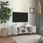 vidaXL Mueble de TV patas madera pino blanco con brillo 103,5x35x50 cm