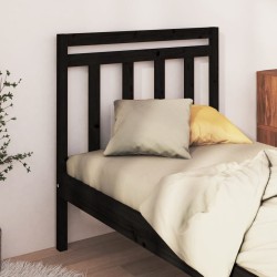vidaXL Cabecero de cama madera maciza de pino negro 95x4x100 cm