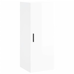 vidaXL Armario de pared blanco brillante 34,5x34x90 cm