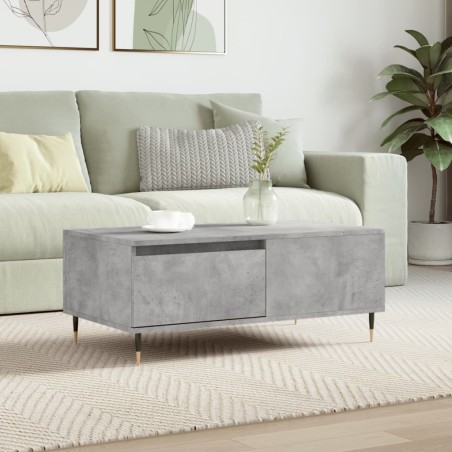 vidaXL Mesa de centro madera contrachapada gris hormigón 90x50x36,5 cm
