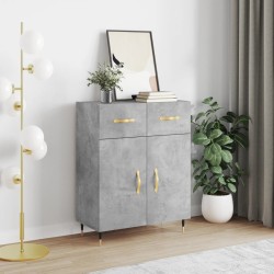 vidaXL Aparador de madera de ingeniería gris hormigón 69,5x34x90 cm