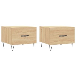 vidaXL Mesas de centro 2 uds madera ingeniería roble Sonoma 50x50x40cm