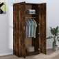 vidaXL Armario madera contrachapada color roble ahumado 80x52x180 cm vidaXL Armario madera contrachapada color roble ahumado 80x52x180 cm