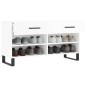 vidaXL Banco zapatero madera de ingeniería blanco brillo 102x35x55 cm vidaXL Banco zapatero madera de ingeniería blanco brillo 102x35x55 cm