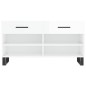 vidaXL Banco zapatero madera de ingeniería blanco brillo 102x35x55 cm vidaXL Banco zapatero madera de ingeniería blanco brillo 102x35x55 cm
