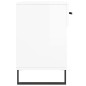 vidaXL Banco zapatero madera de ingeniería blanco brillo 102x35x55 cm vidaXL Banco zapatero madera de ingeniería blanco brillo 102x35x55 cm