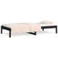 vidaXL Sofá cama madera maciza de pino negro 90x200 cm vidaXL Sofá cama madera maciza de pino negro 90x200 cm