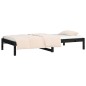 vidaXL Sofá cama madera maciza de pino negro 90x200 cm vidaXL Sofá cama madera maciza de pino negro 90x200 cm