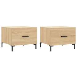vidaXL Mesas de centro 2 uds madera ingeniería roble Sonoma 50x50x40cm
