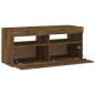 vidaXL Mueble de TV con luces LED roble ahumado 90x35x40 cm vidaXL Mueble de TV con luces LED roble ahumado 90x35x40 cm
