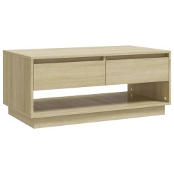 vidaXL Mesa de centro madera contrachapada roble Sonoma 102,5x55x44 cm
