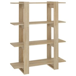 vidaXL Estantería/divisor espacios color roble Sonoma 100x30x123,5 cm