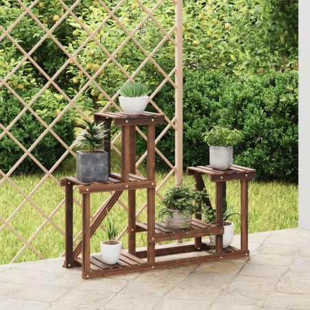 vidaXL Soporte para flores madera maciza de abeto 90x25x73,5 cm