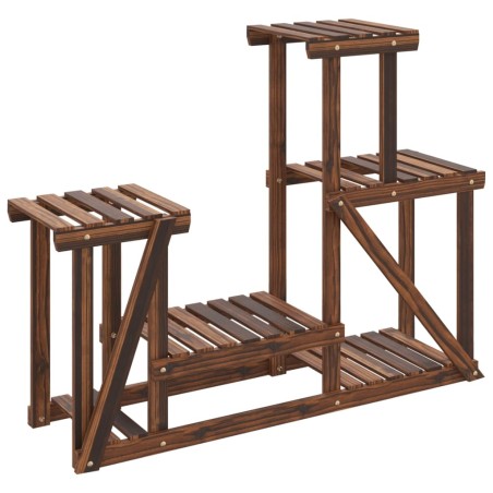 vidaXL Soporte para flores madera maciza de abeto 90x25x73,5 cm