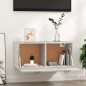vidaXL Armario pared madera contrachapada gris hormigón 80x35x36,5 cm