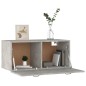 vidaXL Armario pared madera contrachapada gris hormigón 80x35x36,5 cm