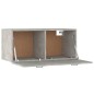 vidaXL Armario pared madera contrachapada gris hormigón 80x35x36,5 cm