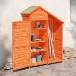 vidaXL Cobertizo herramientas jardín madera pino marrón 120x53,5x170cm