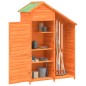 vidaXL Cobertizo herramientas jardín madera pino marrón 120x53,5x170cm vidaXL Cobertizo herramientas jardín madera pino marrón 120x53,5x170cm