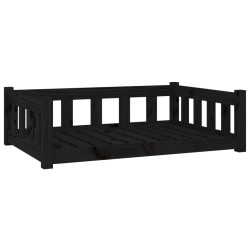 vidaXL Cama para perros madera maciza de pino negro 95,5x65,5x28 cm