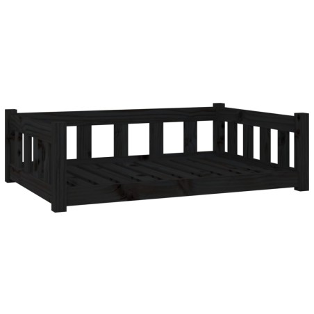 vidaXL Cama para perros madera maciza de pino negro 95,5x65,5x28 cm