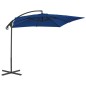 vidaXL Sombrilla voladiza con poste de acero azul celeste 250x250 cm vidaXL Sombrilla voladiza con poste de acero azul celeste 250x250 cm