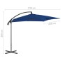 vidaXL Sombrilla voladiza con poste de acero azul celeste 250x250 cm vidaXL Sombrilla voladiza con poste de acero azul celeste 250x250 cm