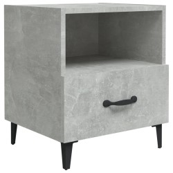vidaXL Mesita de noche madera contrachapada gris hormigón