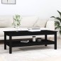 vidaXL Mesa de centro de madera maciza de pino negro 110x50x40 cm vidaXL Mesa de centro de madera maciza de pino negro 110x50x40 cm