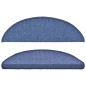 vidaXL Alfombrillas de escalera 15 unidades azul 56x17x3 cm