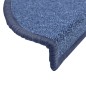 vidaXL Alfombrillas de escalera 15 unidades azul 56x17x3 cm
