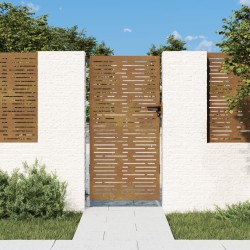 vidaXL Puerta de jardín acero corten diseño cuadrado 85x200 cm
