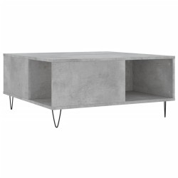 vidaXL Mesa de centro madera contrachapada gris hormigón 80x80x36,5 cm