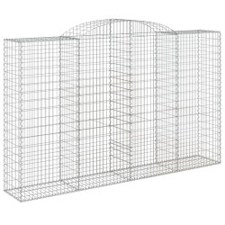 vidaXL Cesta gaviones forma arco hierro galvanizado 300x50x180/200 cm