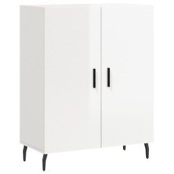 vidaXL Aparador de madera contrachapada blanco brillante 69,5x34x90 cm