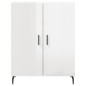 vidaXL Aparador de madera contrachapada blanco brillante 69,5x34x90 cm vidaXL Aparador de madera contrachapada blanco brillante 69,5x34x90 cm