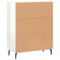 vidaXL Aparador de madera contrachapada blanco brillante 69,5x34x90 cm vidaXL Aparador de madera contrachapada blanco brillante 69,5x34x90 cm