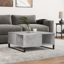 vidaXL Mesa de centro madera contrachapada gris hormigón 80x80x36,5 cm
