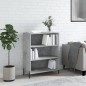 vidaXL Estantería madera de ingeniería gris hormigón 69,5x32,5x90 cm