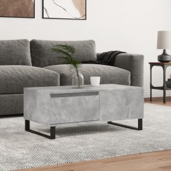 vidaXL Mesa de centro madera contrachapada gris hormigón 90x50x36,5 cm