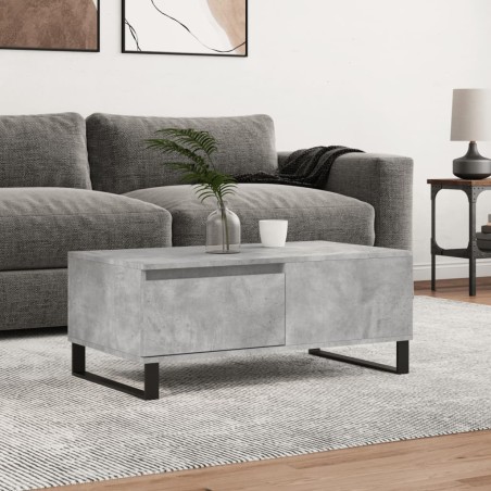 vidaXL Mesa de centro madera contrachapada gris hormigón 90x50x36,5 cm