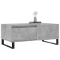 vidaXL Mesa de centro madera contrachapada gris hormigón 90x50x36,5 cm